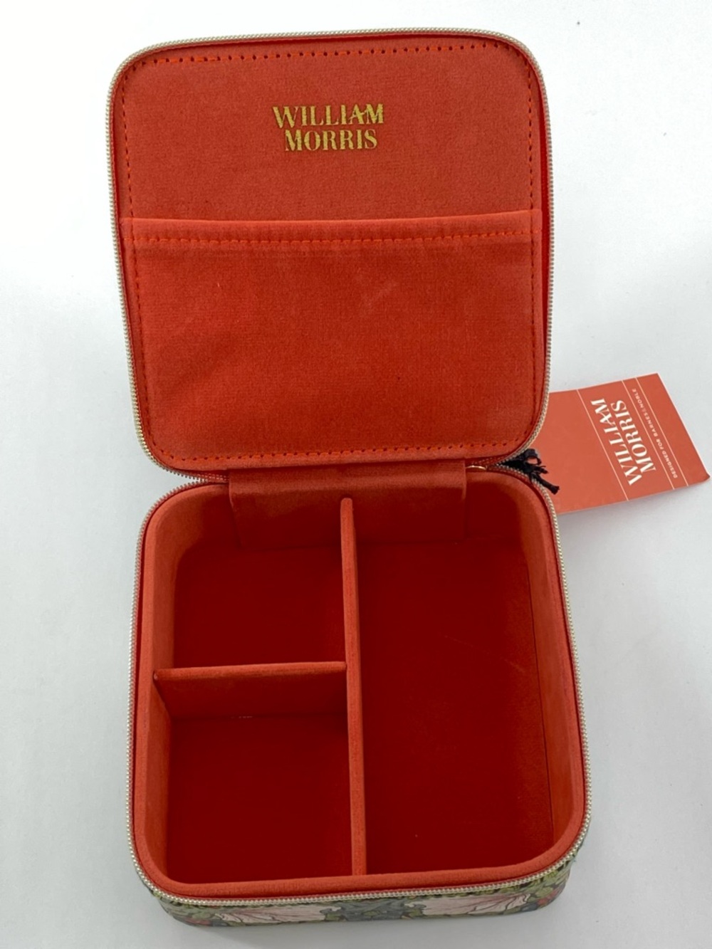 William Morris Women’s Pimpernel Jewelry Case Floral Green Pink Red Zipper NWT - Picture 7 of 16
